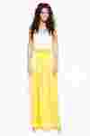 Легкая юбка из желтого шелка